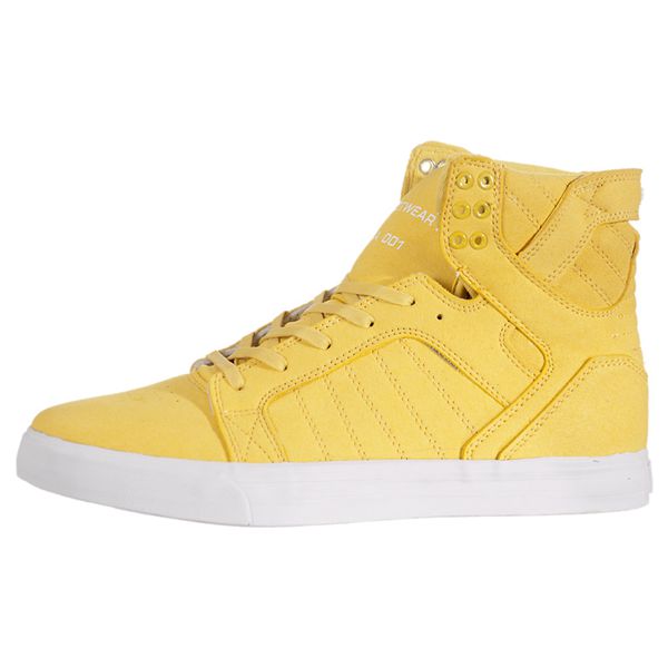 Supra Mens SkyTop High Top Shoes - Yellow | Canada X1492-0E91